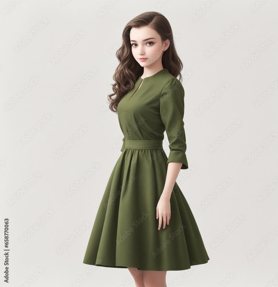 Fototapeta premium There is a beautiful young woman Lavender Blue