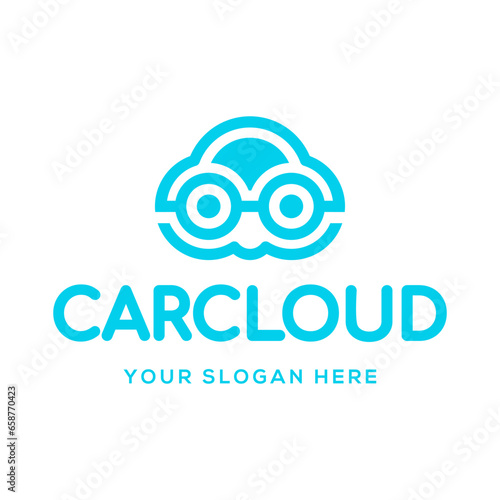 Car cloud vector logo template.