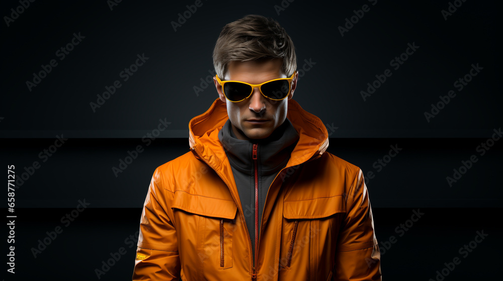 Obraz premium Man with Abstract Background.