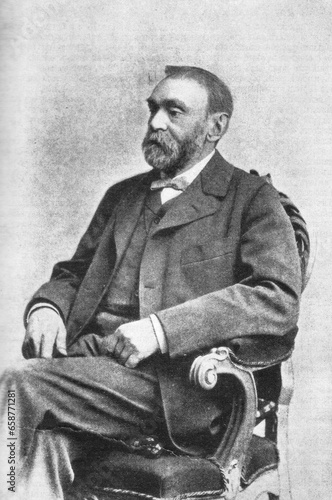 Photos Alfred Bernhard Nobel, 1833 - 1896, Swedish chemist, engineer, inventor, entrepreneur and philanthropist, old vintage illustration