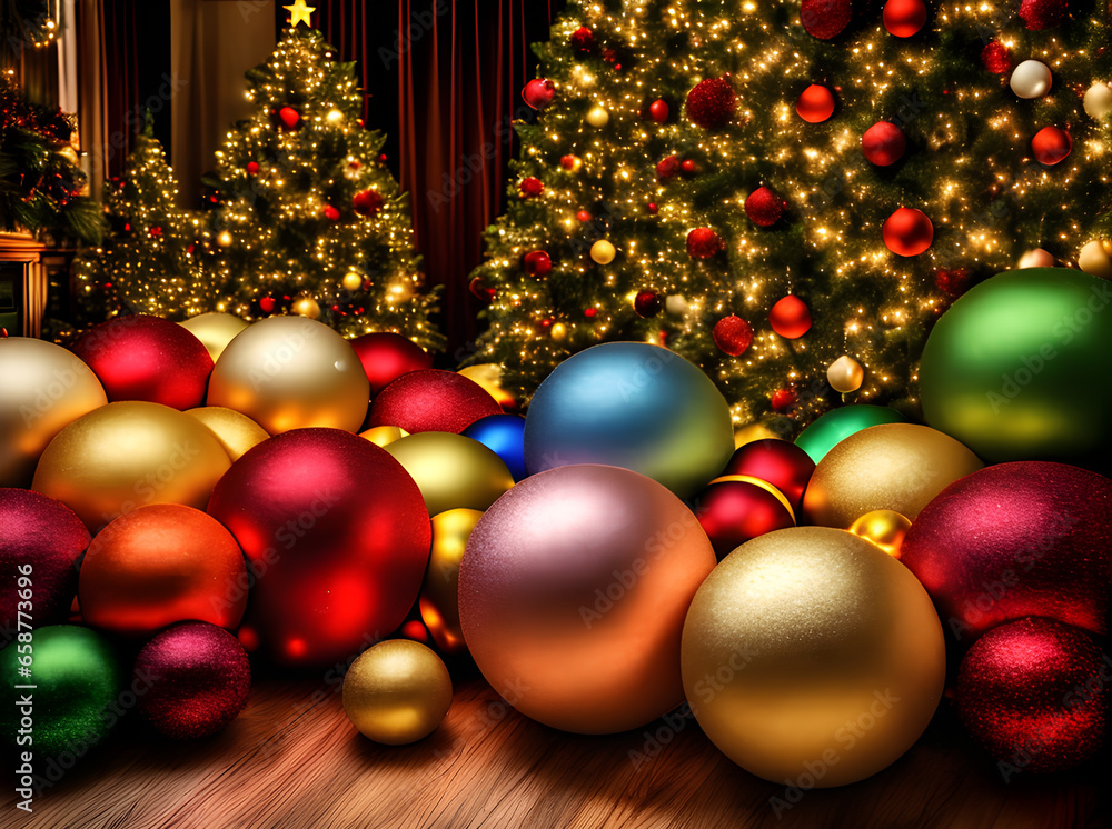 Cozy Christmas ball long shot colorful lights Cozy Christmas ball long shot colorful lights