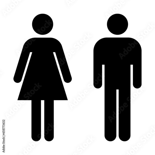Man and Woman Symbol Icon. Unisex, Bathroom, Toilet, Human Symbol.
