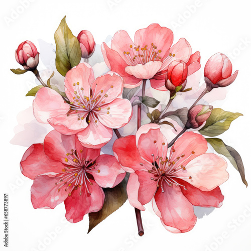 watercolor Apple blossom clipart  generative ai