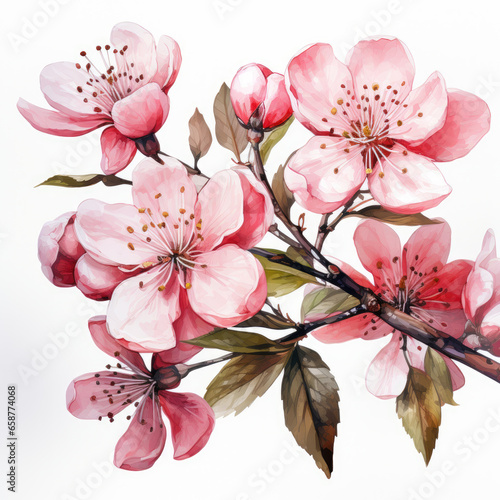 watercolor Apple blossom clipart  generative ai