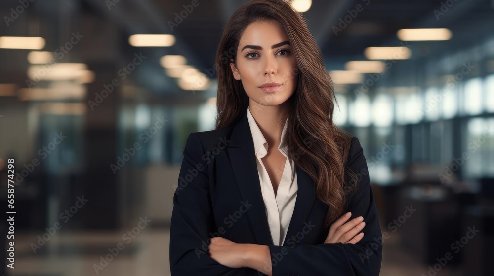 Confident and serious looking female buisnesswoman