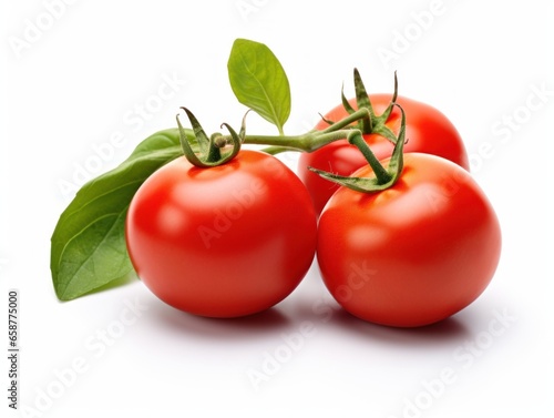 Tomatoes on white background.