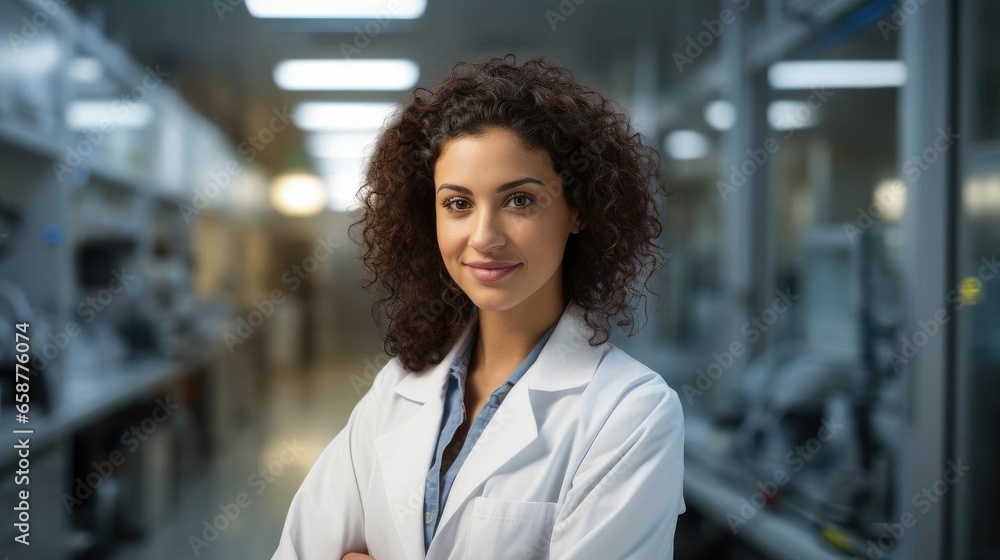 Portrait of a woman biomedical engineer at a medical research facility developing life-saving solutions Portrait of a woman biomedical engineer at a medical research facility developing life-saving solutions