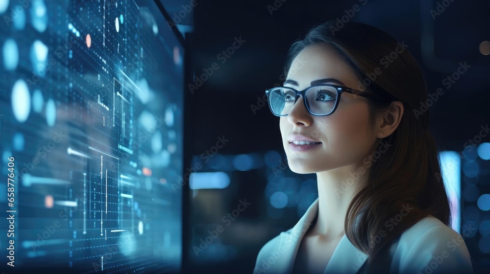 Portrait of a woman data analyst at a research institution harnessing the power of data Portrait of a woman data analyst at a research institution harnessing the power of data