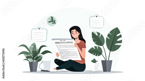 A woman carefully reviews an explanation of benefits, deep in thought and focused on understanding her coverage options.