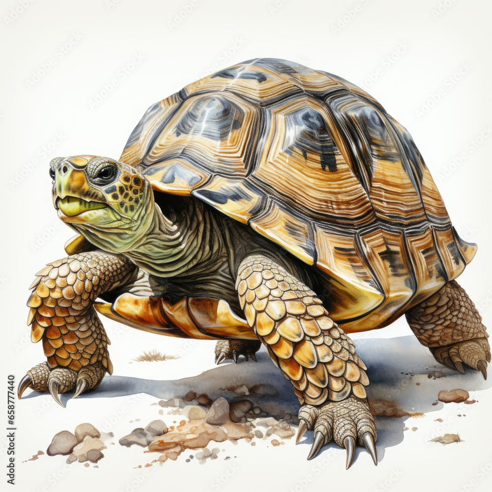 Fototapeta premium watercolor tortoise clipart, generative ai