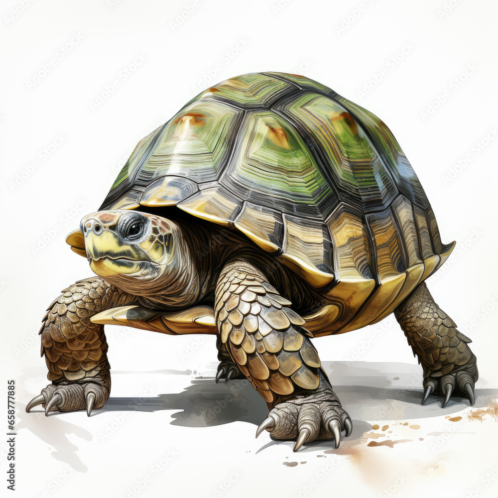 Obraz premium watercolor tortoise clipart, generative ai