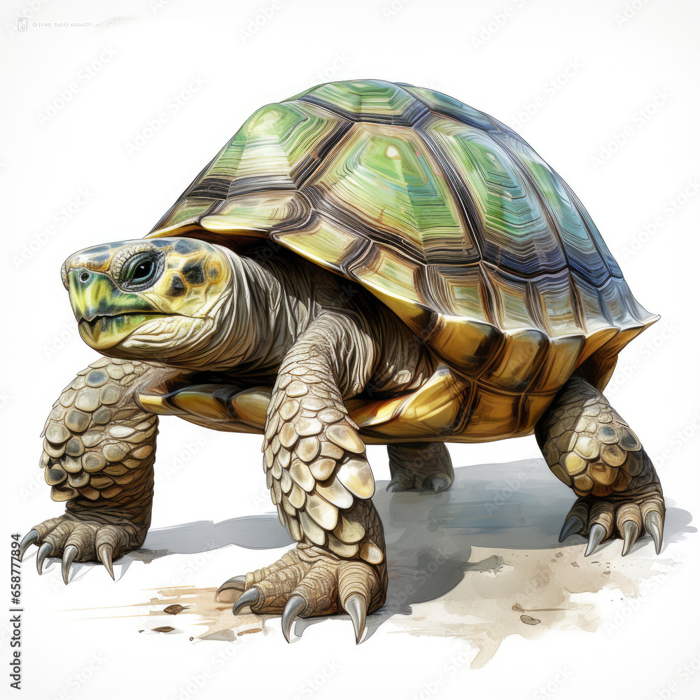 Obraz premium watercolor tortoise clipart, generative ai