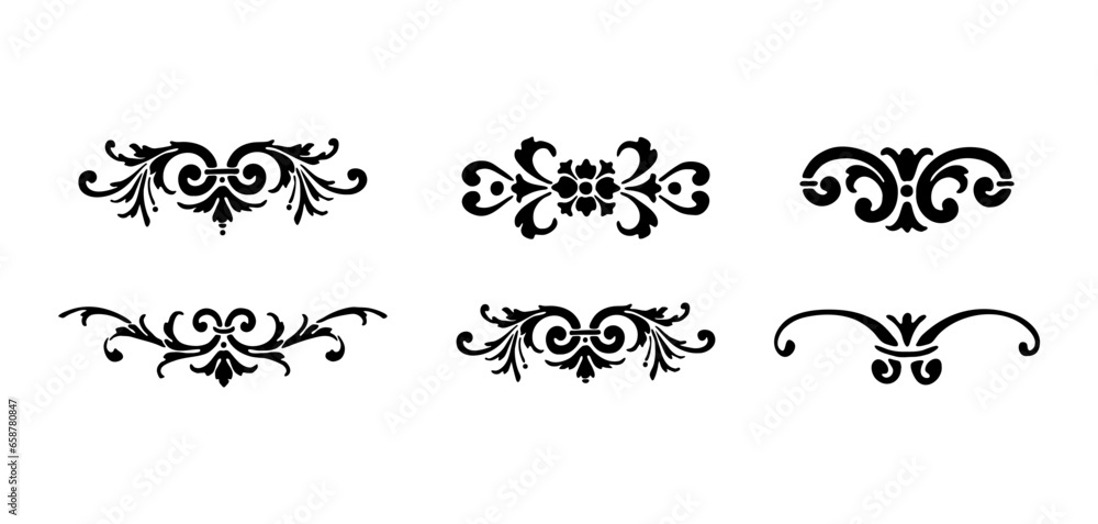 Set vector decorative ornaments collection