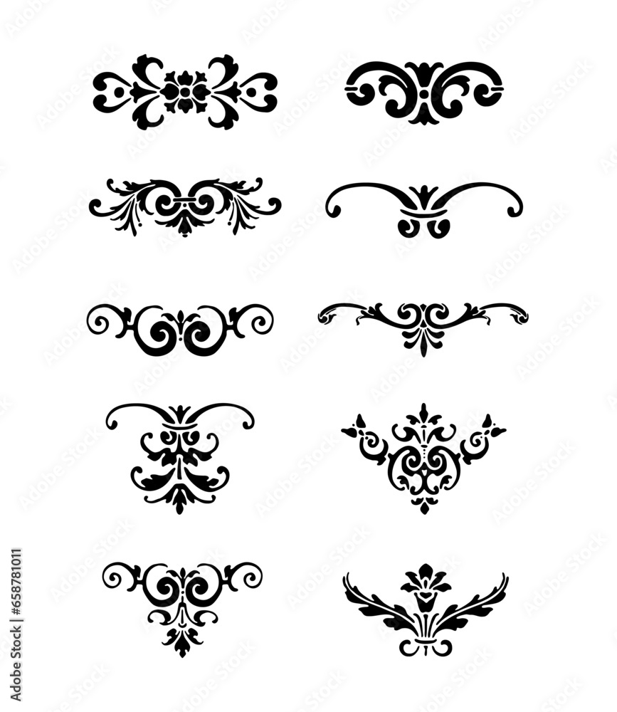 Set vector decorative ornaments collection