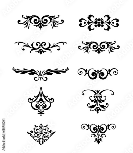 Set vector decorative ornaments collection