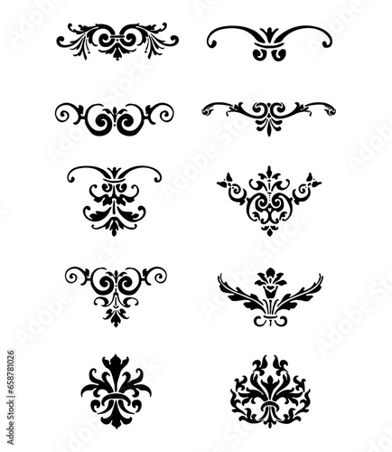 Set vector decorative ornaments collection