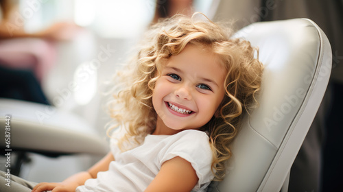 A child in a dental chair.