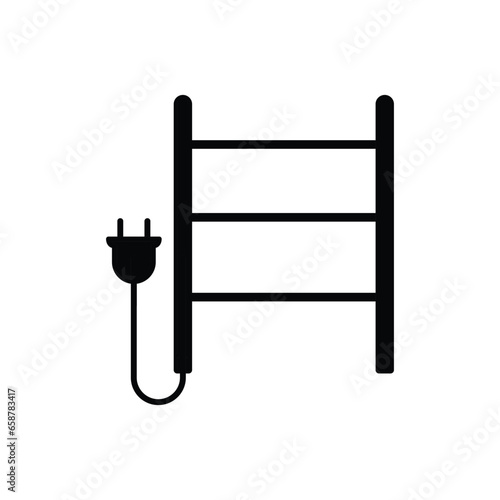 towel rail icon vector, towel dryer icon heated sign 