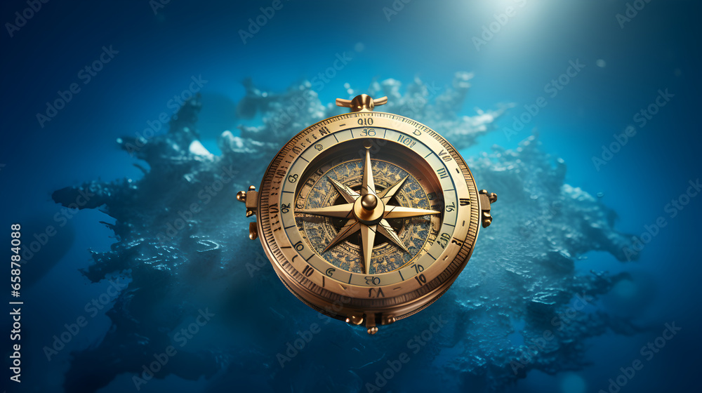 A compass is an instrument used for navigation and orientation that shows direction relative to the geographic cardinal directions