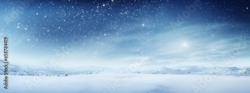 Winter background. Holiday glowing backdrop. Defocused Background With Blinking Stars. Blurred Bokeh. © © Raymond Orton