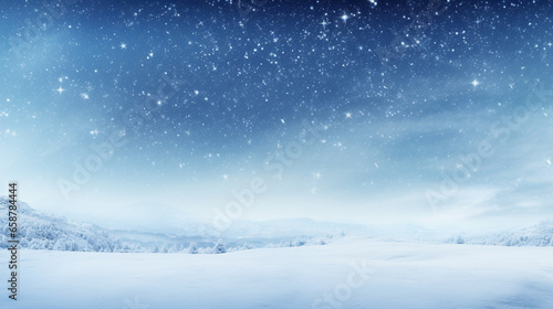 Winter background. Holiday glowing backdrop. Defocused Background With Blinking Stars. Blurred Bokeh.