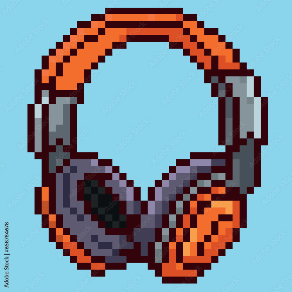 Obraz premium Headphone Vector,pixel art headphone