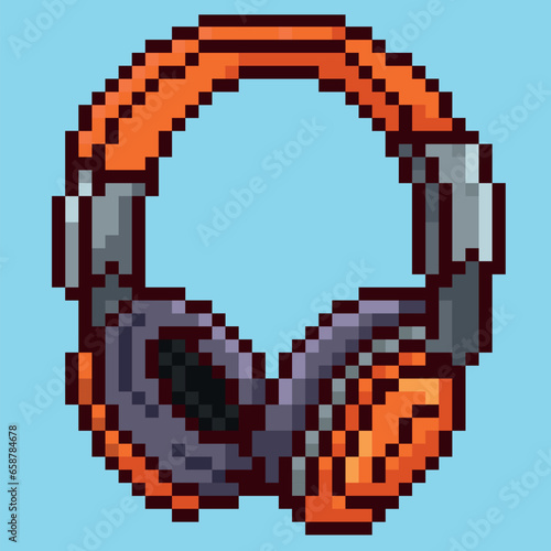 Headphone Vector,pixel art headphone