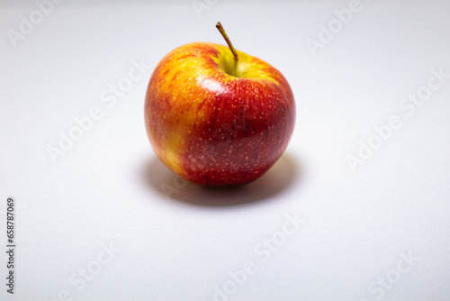 ripe yellow red apple isolated