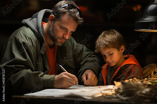 A single parent working multiple jobs to make ends meet, highlighting the challenges of low-wage employment. Concept of working poverty. Generative Ai.