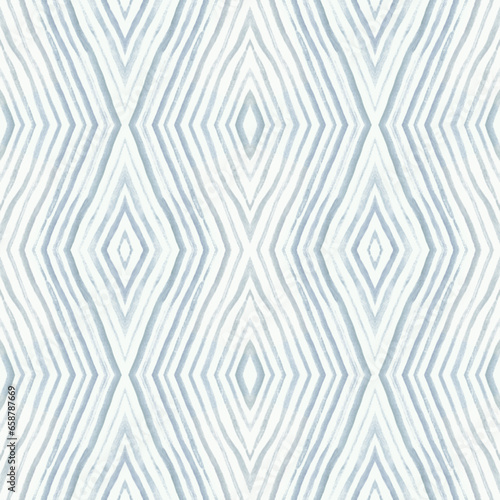 Watercolor hand drawn blue line seamless pattern. Delicate abstract background for decor, scrapbooking, wrapping paper, textile, ceramic tiles.