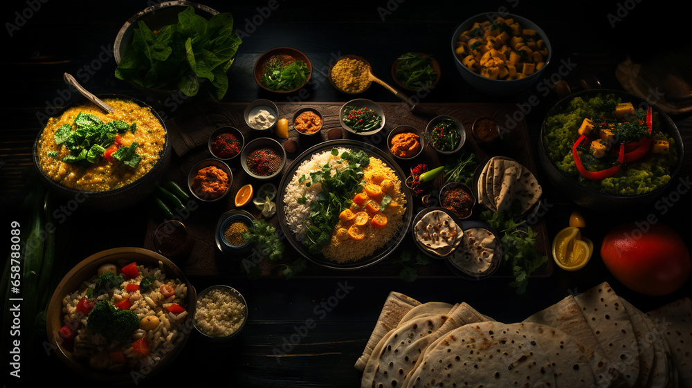 Fototapeta premium Typical Arab food and products, interesting aromas and colours