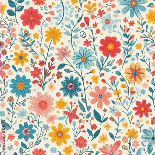 Wallpaper Mural seamless floral pattern Torontodigital.ca