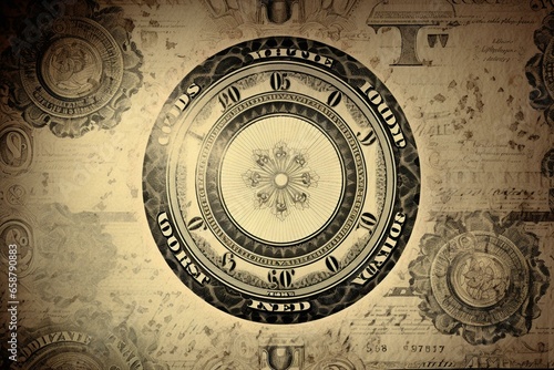 A vintage background with a rendered dollar label representing finance. Generative AI