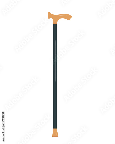 Walking Cane for injured people or with disabilities, elderly and social adaptation. Medical equipment for rehabilitation concept. Vector icon illustration isolated on white background.