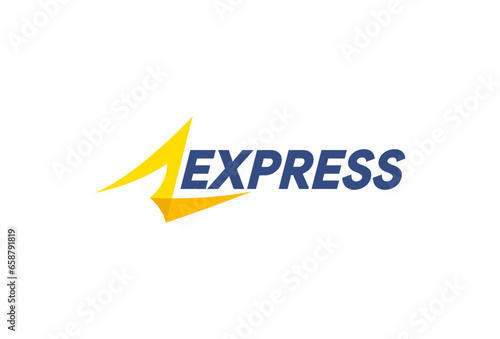Transport logistic logo of express arrow moving forward for courier delivery or post mail shipping service. Vector isolated icon template for transportation and postal logistics company design