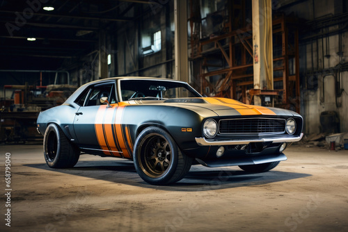 A vintage muscle car reimagined as a construction site workhorse. © Nicole