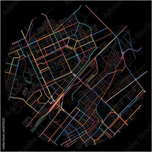 Colorful Map of Karagandy, Karagandy Province with all major and minor roads.