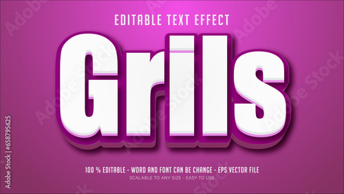grils editable text effect