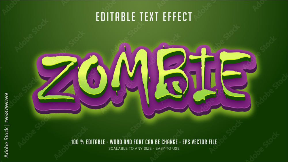 zombie editable text effect