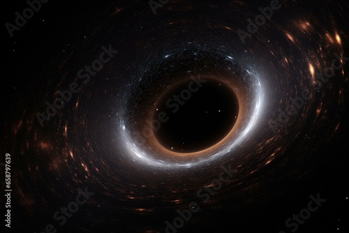 Illustration of a black hole in space. Generative AI