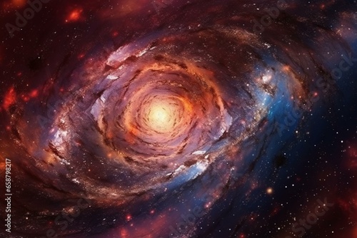 Beautiful spiral galaxy, stunning background for designing. Generative AI
