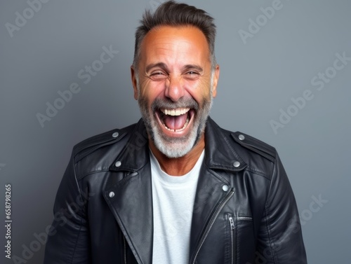 Happy european man in casual clothing against a neutral background © Lukas