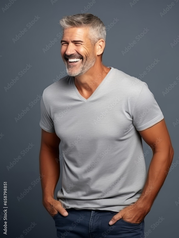 Happy european man in casual clothing against a neutral background Happy european man in casual clothing against a neutral background