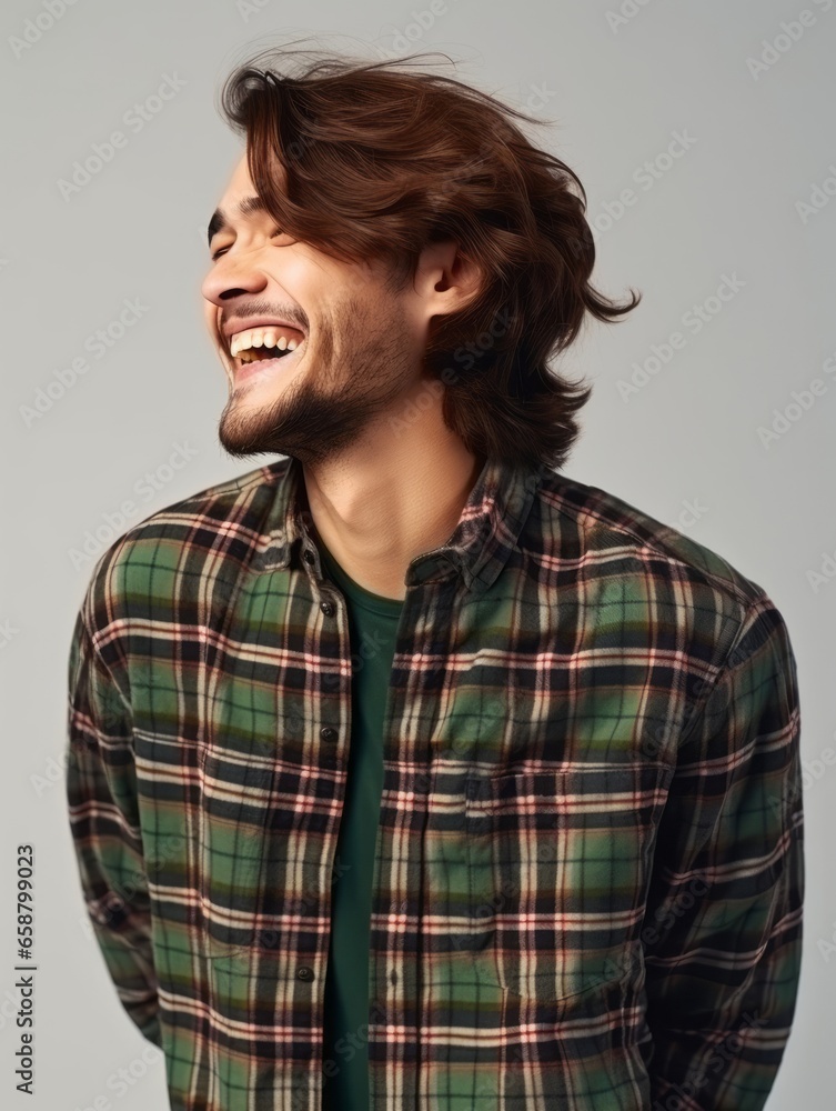 Happy european man in casual clothing against a neutral background Happy european man in casual clothing against a neutral background