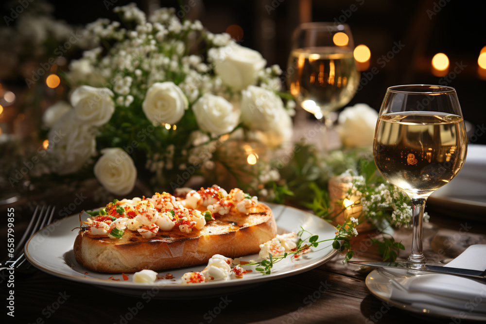 Elegant table setting with candles in restaurant. Selective focus. Romantic dinner setting with candles on table in restaurant.
Elegant table setting with candles in restaurant. Selective focus. Romantic dinner setting with candles on table in restaurant.