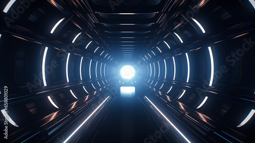 Abstract 3d wireframe futuristic geometric tunnel background