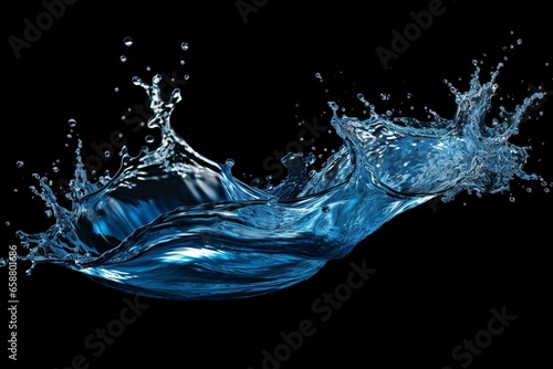 High-quality image of isolated water splash with droplets. Generative AI