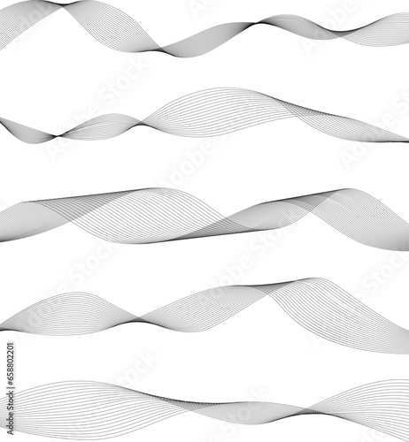 Wave abstract design element, wavy stripes, wave line art, isolated, vector