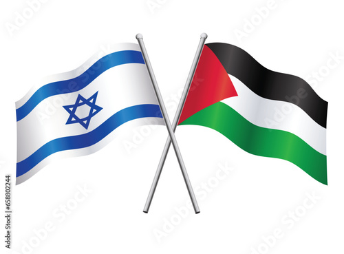 Israel and Palestine flags crossed