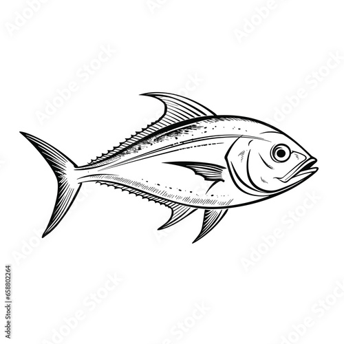 Hand Drawn Sketch Pompano Fish Illustration
